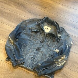 Hollister Blue Distressed Denim Jacket